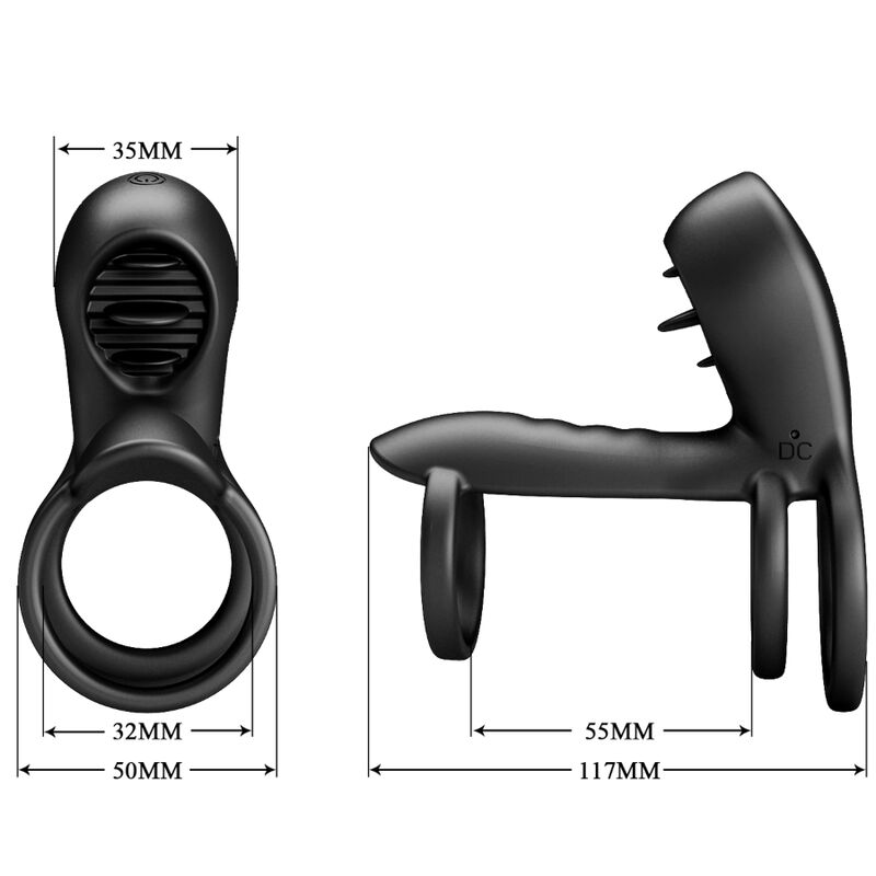 PRETTY LOVE Jammy Penis Sheath med 12 vibrationer och silikon