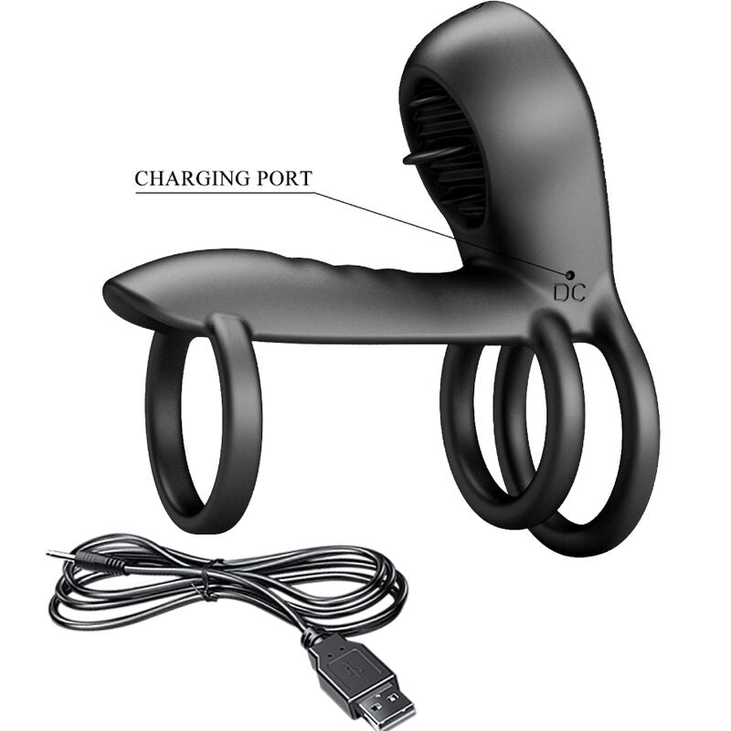 PRETTY LOVE Jammy Penis Sheath med 12 vibrationer och silikon