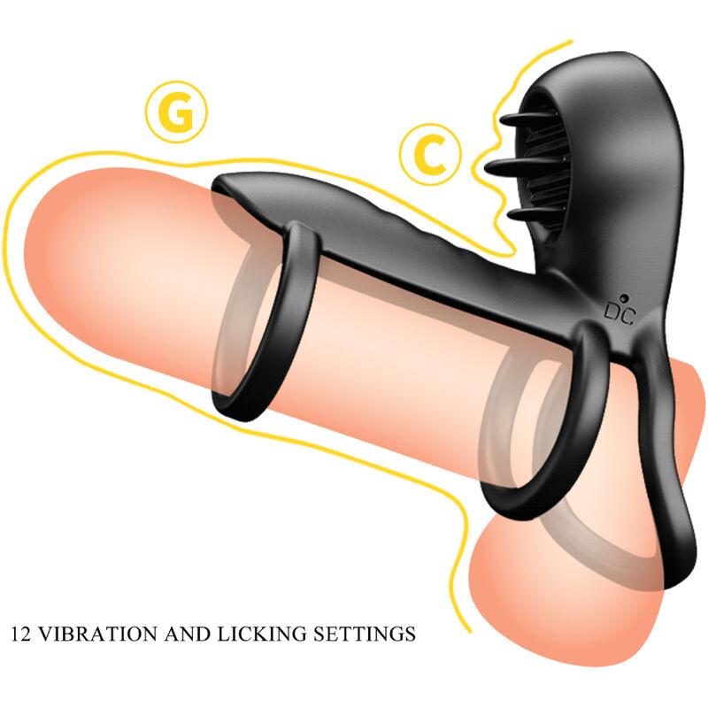 PRETTY LOVE Jammy Penis Sheath med 12 vibrationer och silikon
