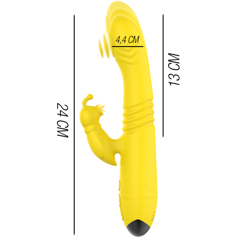 INTENSE - TOKY Multifunktionell Vibrator Upp & Ner med Klitorisstimulator Gul