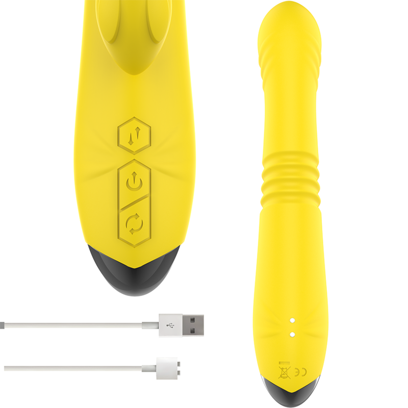 INTENSE - TOKY Multifunktionell Vibrator Upp & Ner med Klitorisstimulator Gul
