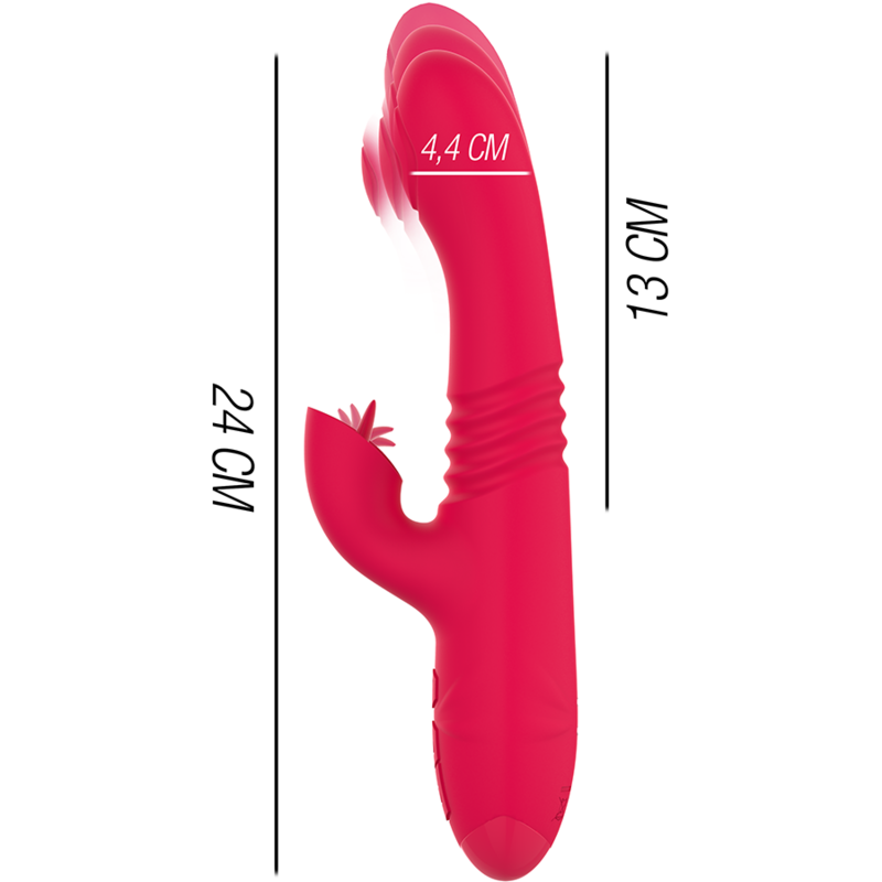 INTENSE - DUA Multifunktionell Up & Down Vibrator med Röd Tunga