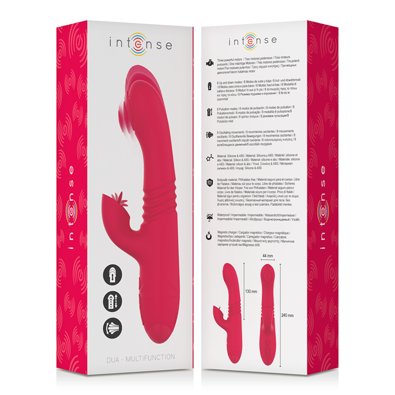 INTENSE - DUA Multifunktionell Up & Down Vibrator med Röd Tunga
