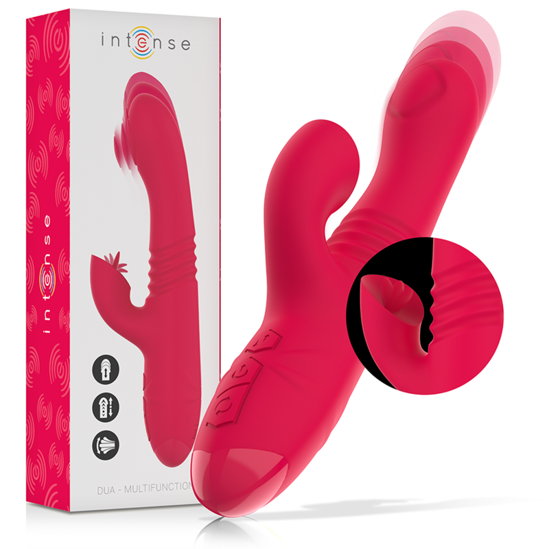 INTENSE - DUA Multifunktionell Up & Down Vibrator med Röd Tunga
