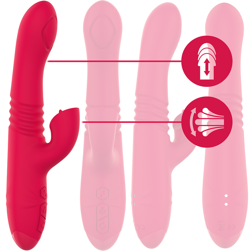 INTENSE - DUA Multifunktionell Up & Down Vibrator med Röd Tunga