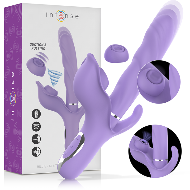 INTENSE BILLIE multifunktionell sugvibrator med lila knapp