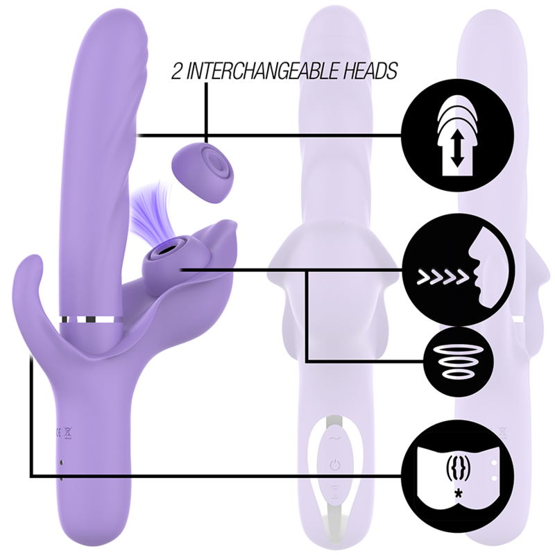 INTENSE BILLIE multifunktionell sugvibrator med lila knapp