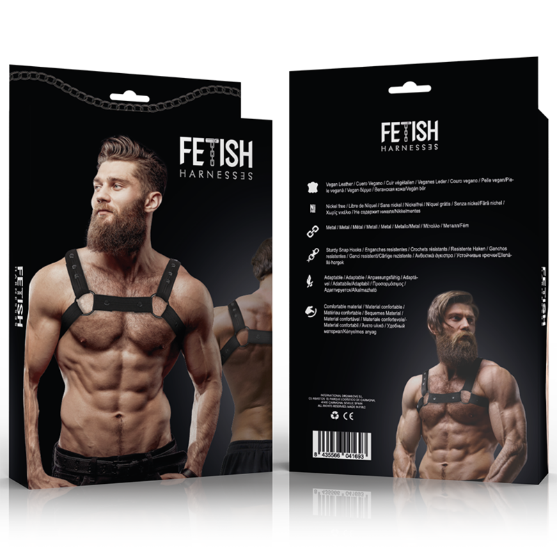 FETISH SUBMISSIVE ATTITUDE - JUSTERBAR NEOPREN BRÖSTHARNES FÖR MÄN