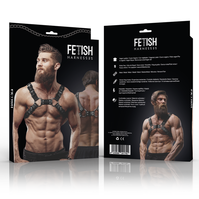 FETISH SUBMISSIVE ATTITUDE - MENS JUSTERBART ECO-LÄDER BRÖSTHARNES