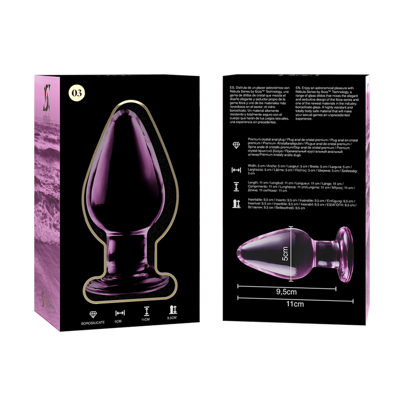 NEBULA SERIES BY IBIZA analplugg i rosa borosilikatglas 11 cm