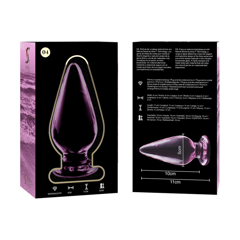 NEBULA SERIES BY IBIZA analplugg i borosilikatglas rosa 11 cm