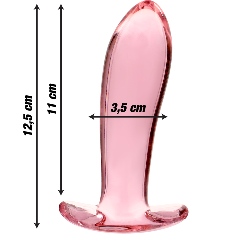 NEBULA SERIES BY IBIZA - MODEL 5 ANAL PLUG BOROSILICATE GLASS PINK 12,5 CM -O- 3,5 CM