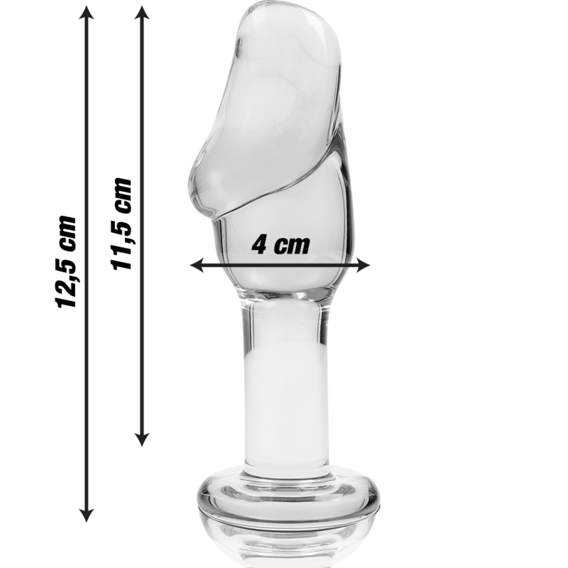 NEBULA SERIES BY IBIZA - MODEL 6 ANAL PLUG BOROSILICATE GLASS CLEAR 12,5 CM -O- 4 CM