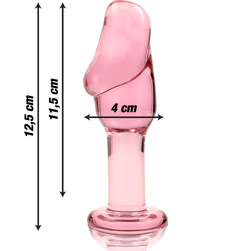 NEBULA SERIES BY IBIZA - MODEL 6 ANAL PLUG BOROSILICATE GLASS PINK 12,5 CM -O- 4 CM