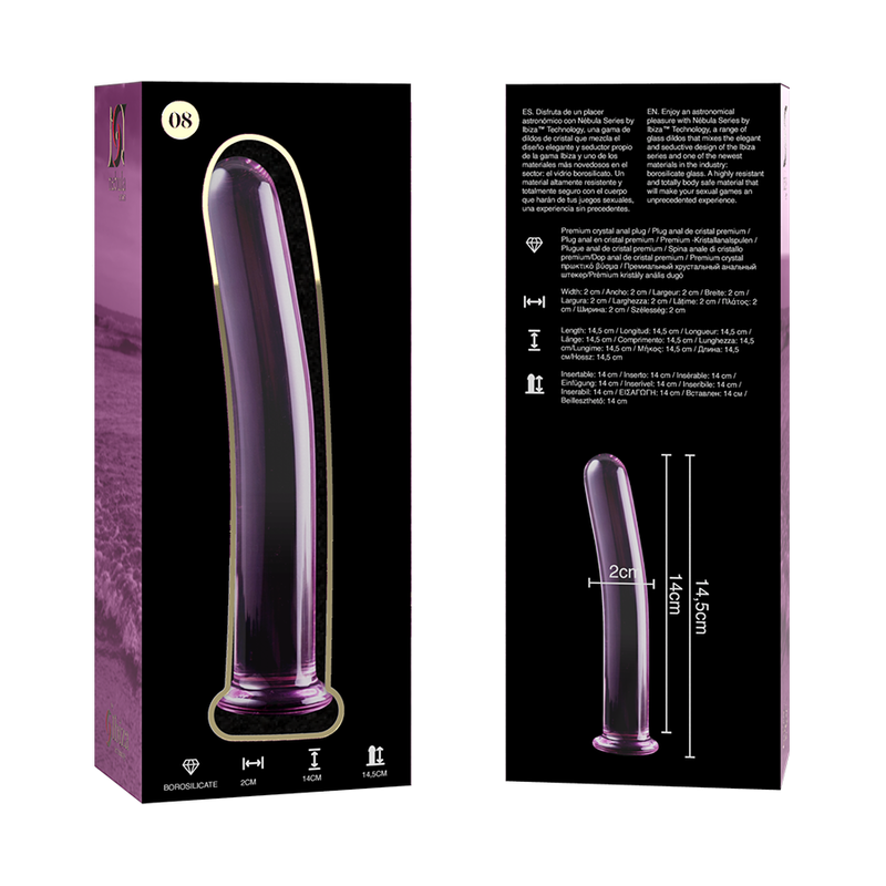 NEBULA SERIES BY IBIZA Model 8 Dildo i rosa borosilikatglas