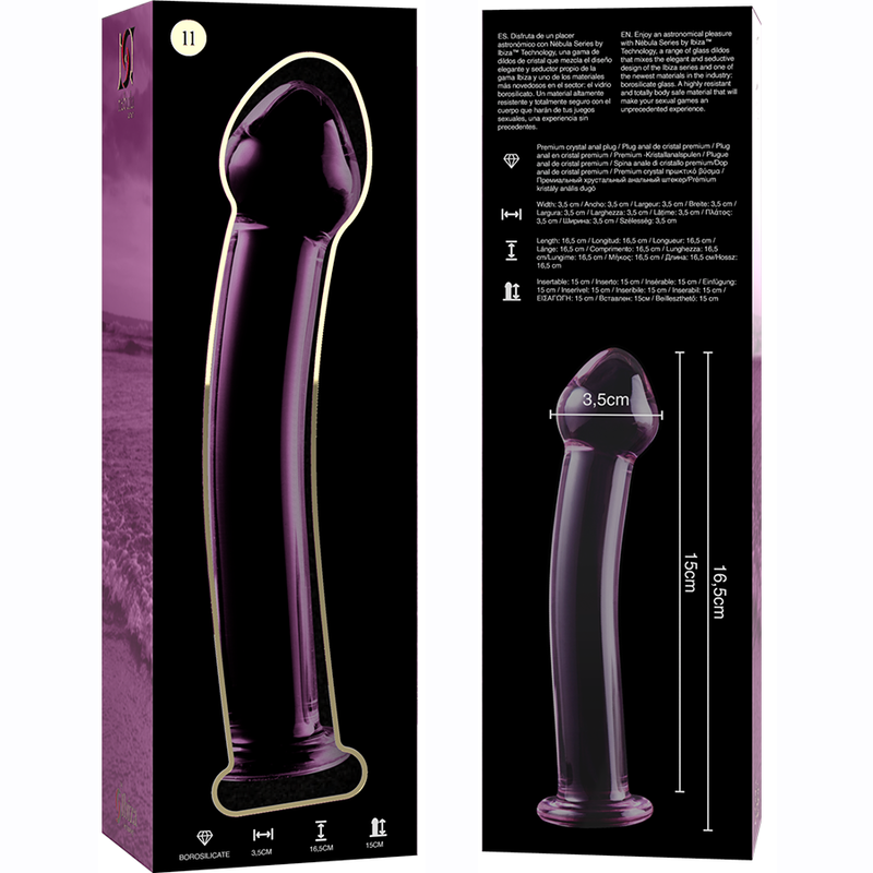 NEBULA SERIES BY IBIZA Model 11 Dildo i rosa borosilikatglas