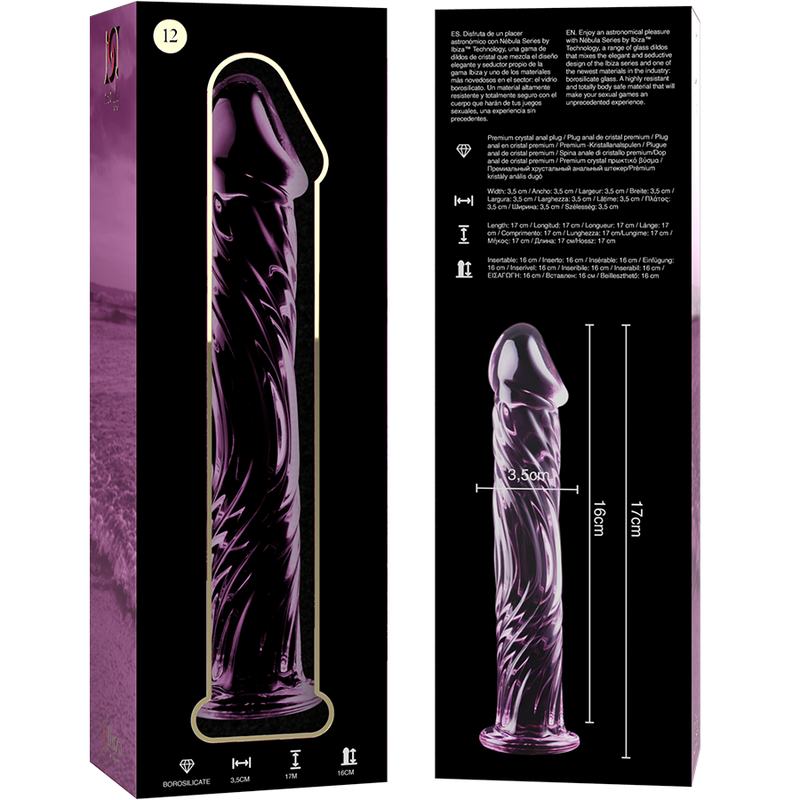 NEBULA SERIES BY IBIZA - Model 12 dildo i borosilikatglas rosa 17 cm