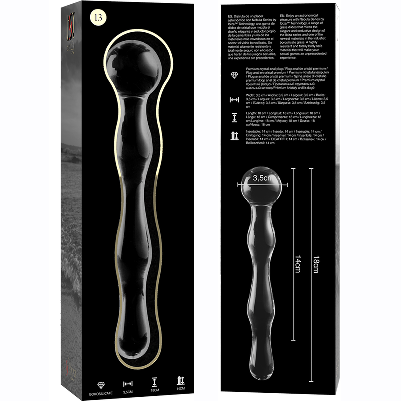 NEBULA SERIES BY IBIZA Model 13 dildo i borosilikatglas 18 cm