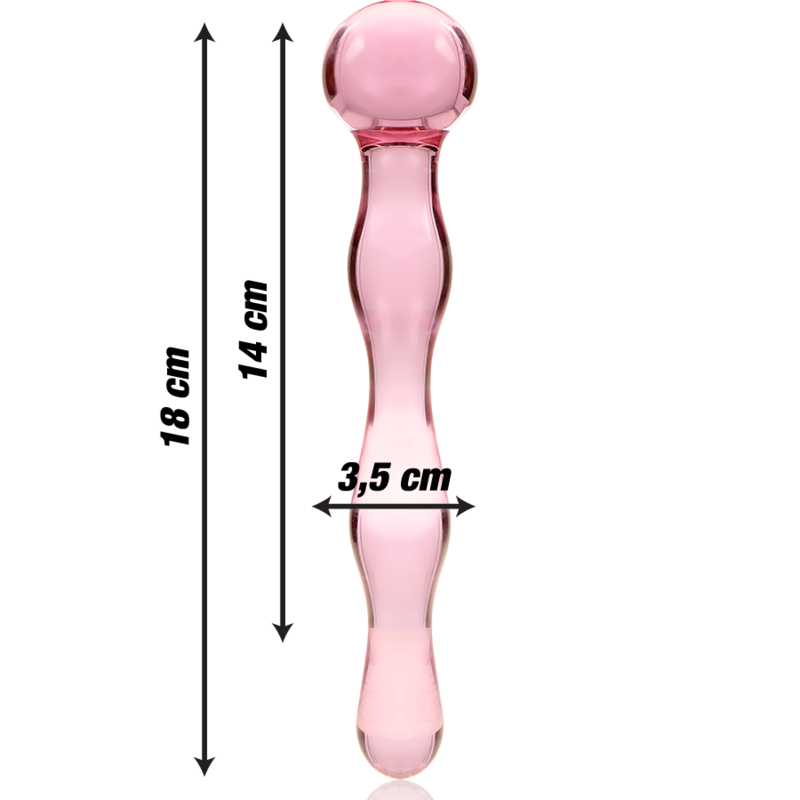 NEBULA SERIES BY IBIZA Dildo i borosilikatglas rosa 18 cm