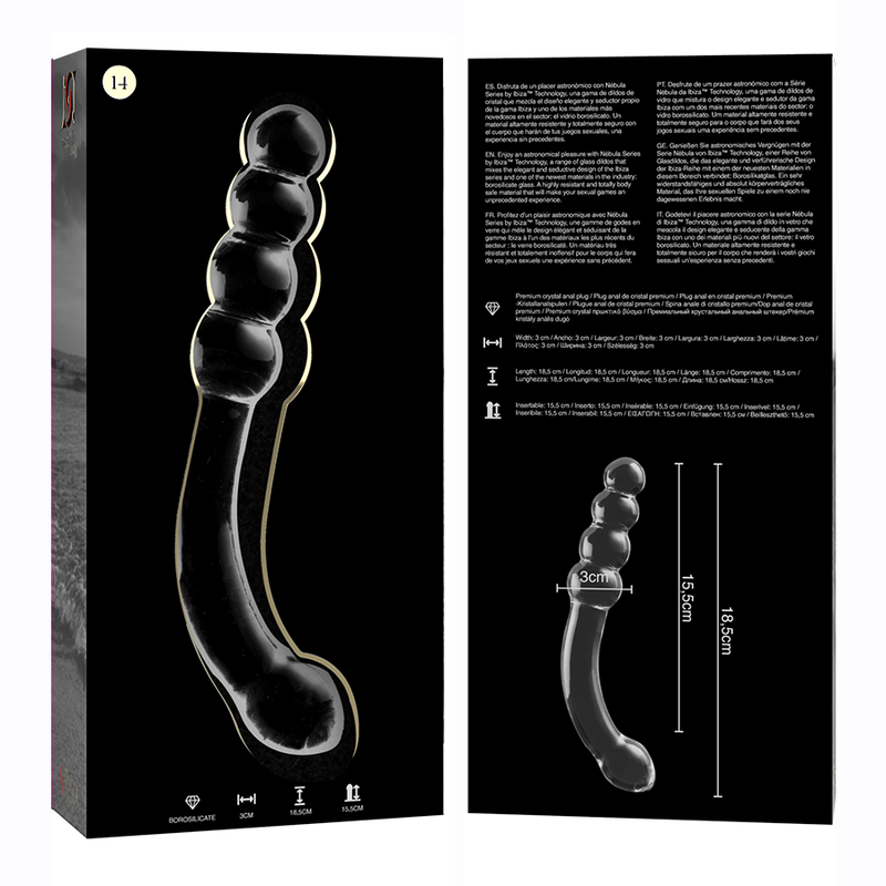 NEBULA SERIES BY IBIZA Model 14 dildo i klart borosilikatglas