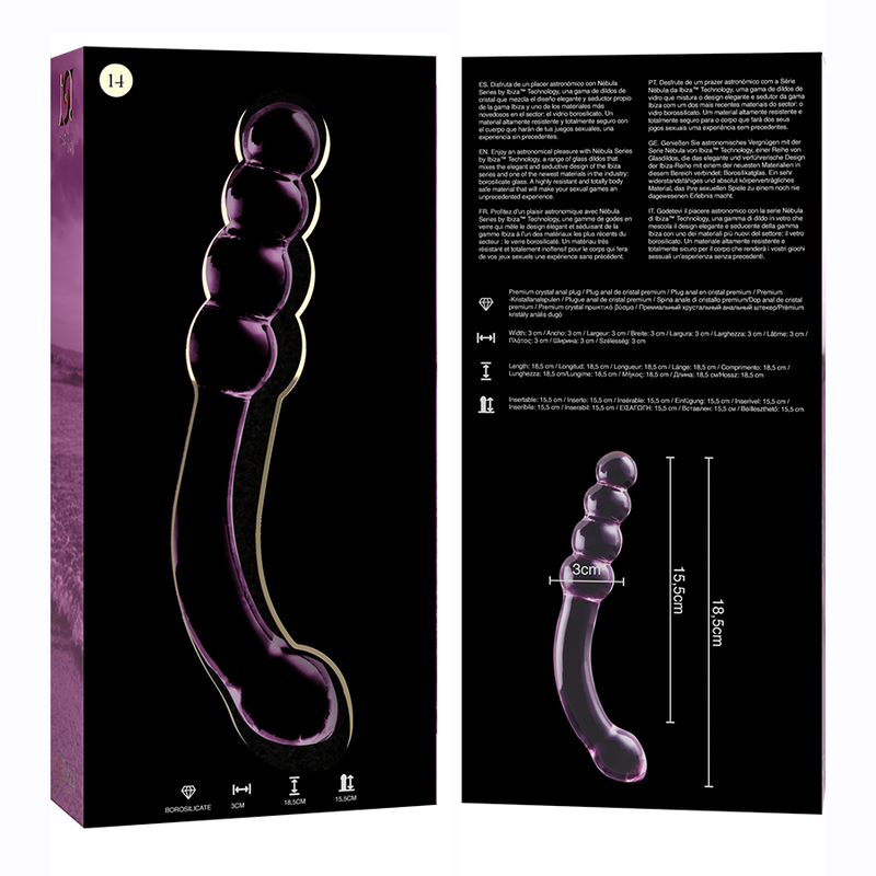 NEBULA SERIES BY IBIZA Model 14 dildo i rosa borosilikatglas