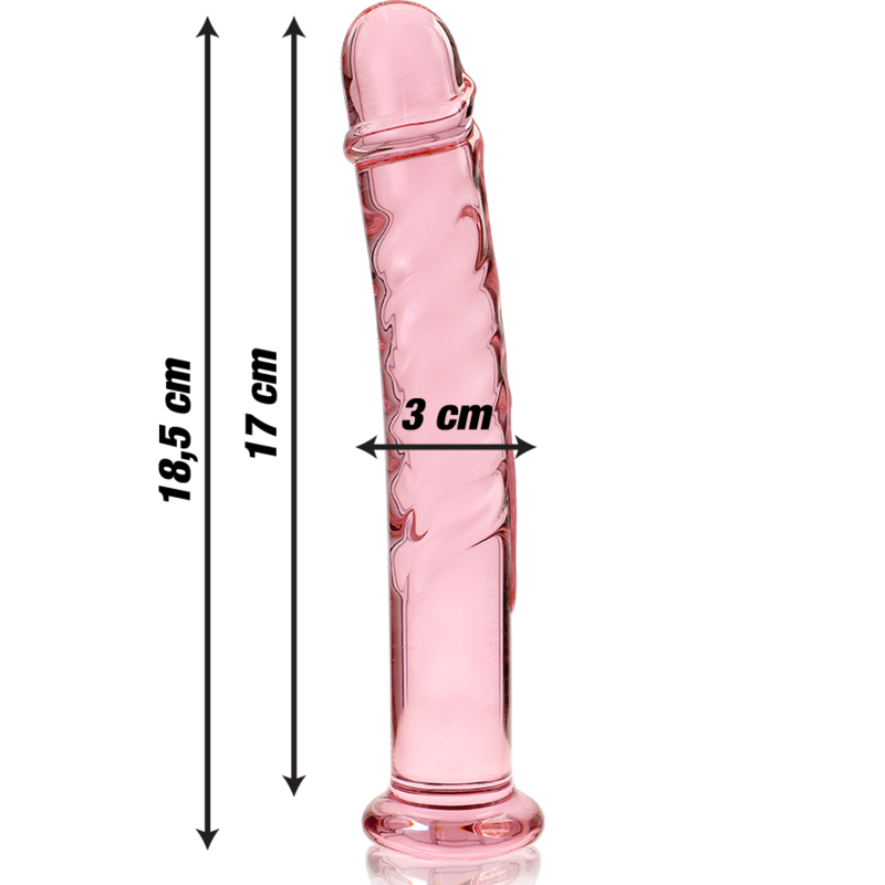 NEBULA SERIES BY IBIZA dildo i borosilikatglas, rosa, 18,5 cm