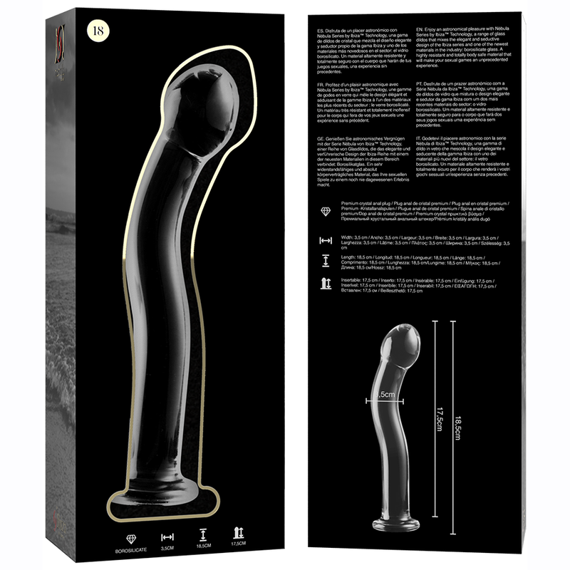NEBULA SERIES BY IBIZA Model 18 dildo i klart borosilikatglas