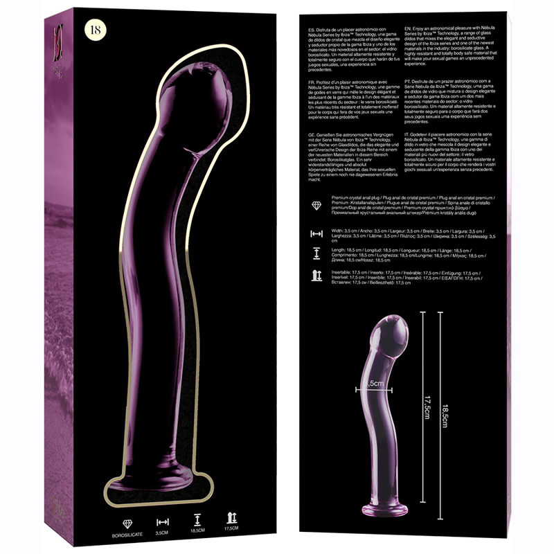 NEBULA SERIES BY IBIZA - Dildo i borosilikatglas rosa 18.5 cm