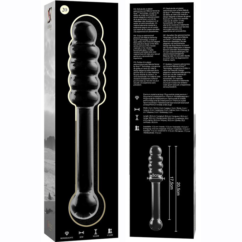 NEBULA SERIES BY IBIZA - Model 20 dildo i klart borosilikatglas