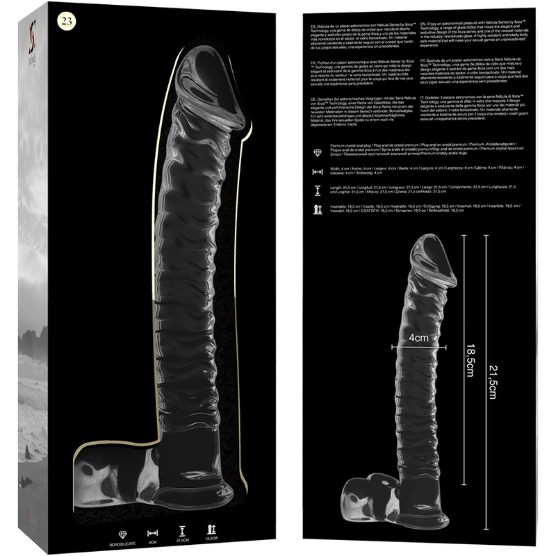 NEBULA SERIES BY IBIZA - Model 23 dildo i klart borosilikatglas