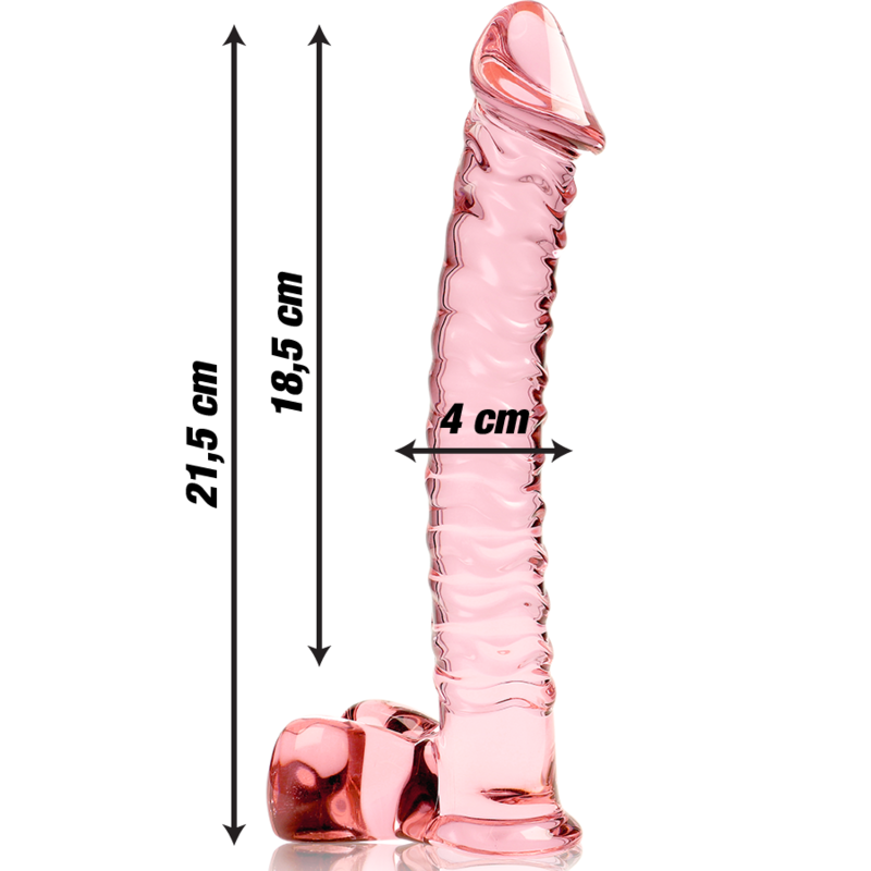 NEBULA SERIES BY IBIZA Dildo i borosilikatglas, rosa, 21.5 cm