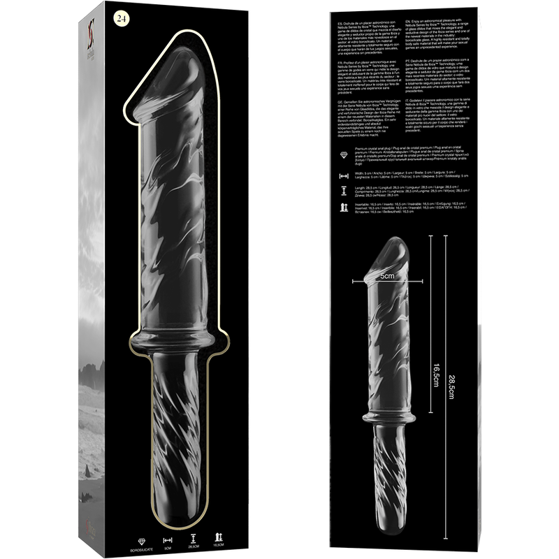 NEBULA SERIES BY IBIZA Model 24 dildo i borosilikatglas, 28,5 cm