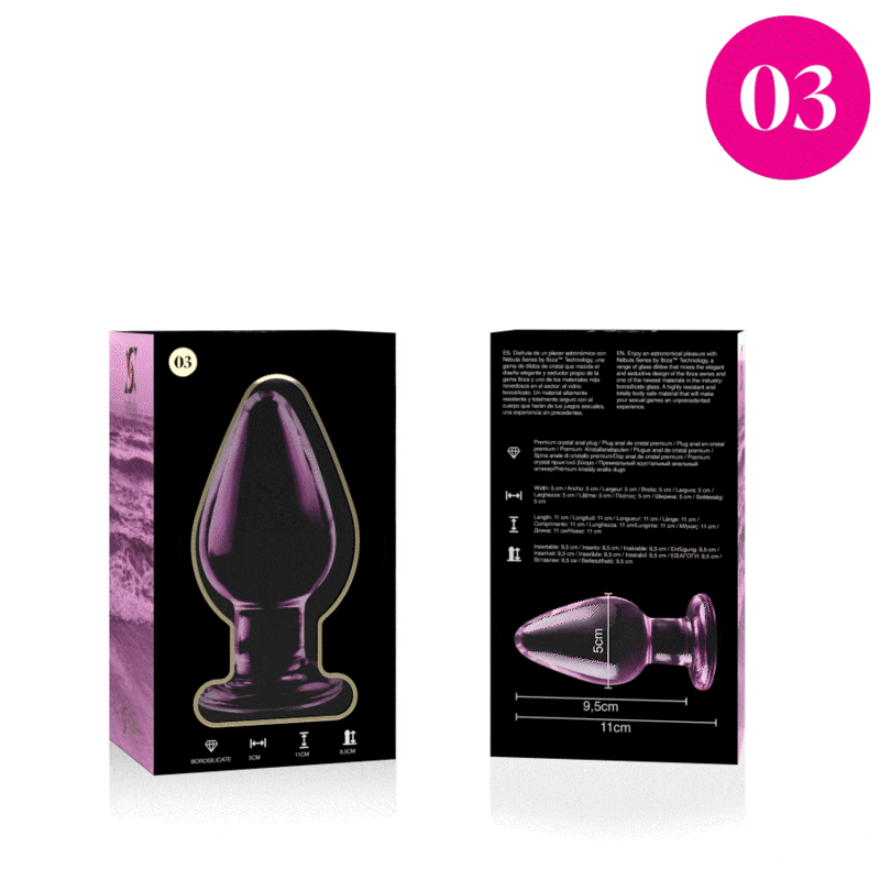 NEBULA SERIES BY IBIZA analplugg i rosa borosilikatglas 11 cm