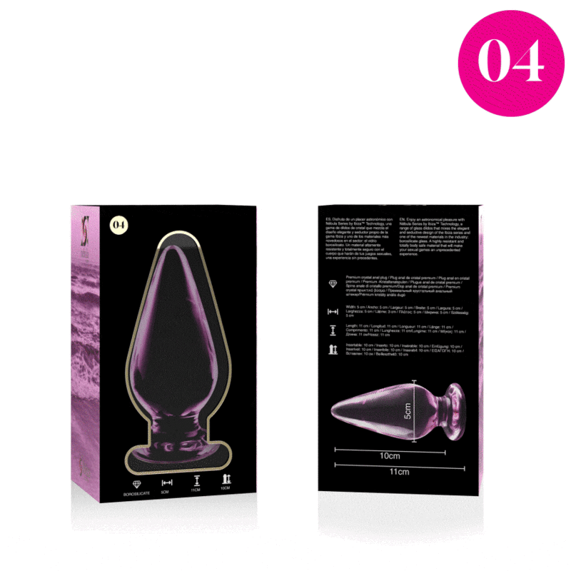 NEBULA SERIES BY IBIZA analplugg i borosilikatglas rosa 11 cm