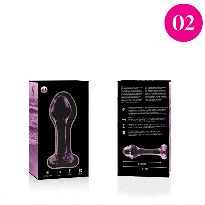 NEBULA SERIES BY IBIZA analplugg i borosilikatglas rosa 11 cm