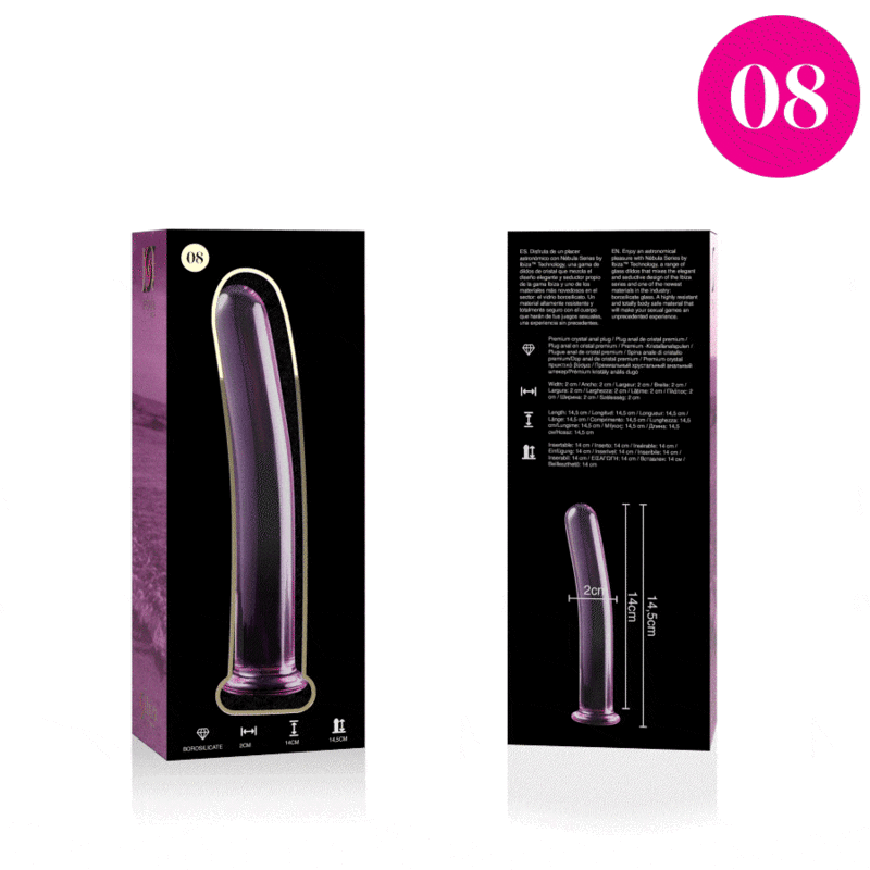 NEBULA SERIES BY IBIZA Model 8 Dildo i rosa borosilikatglas