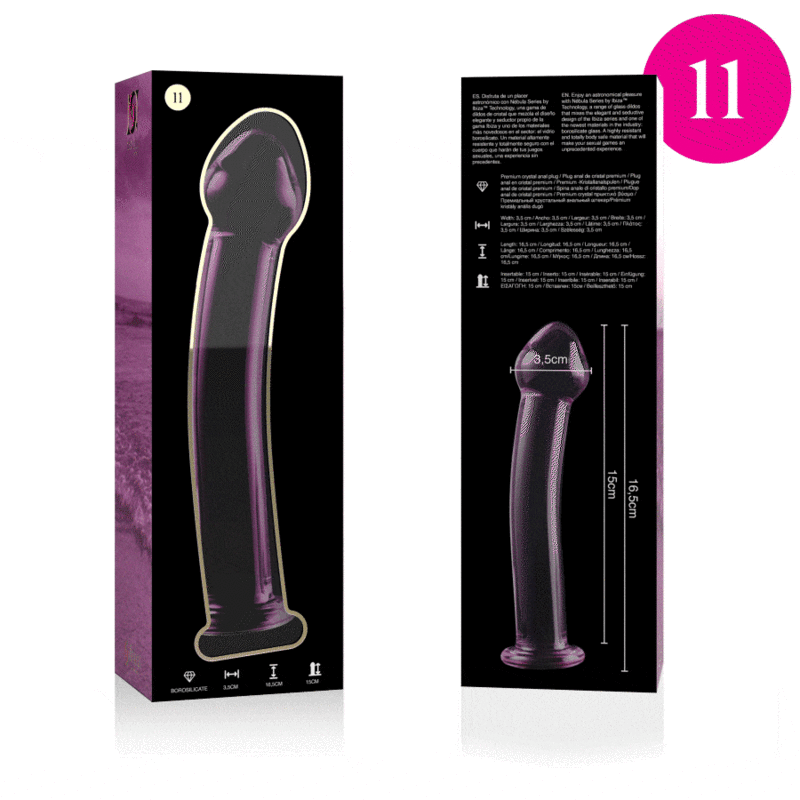 NEBULA SERIES BY IBIZA Model 11 Dildo i rosa borosilikatglas