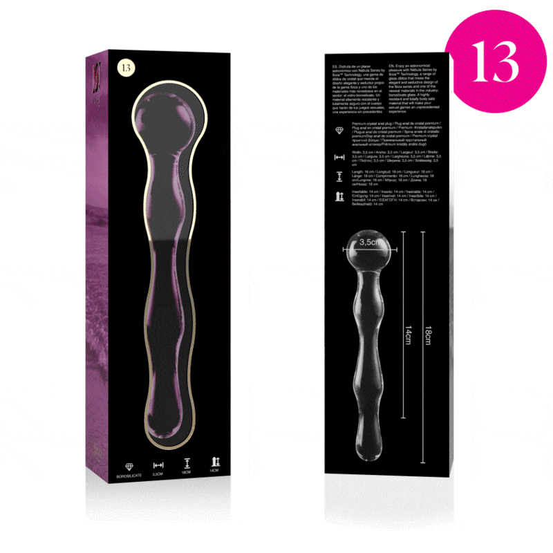 NEBULA SERIES BY IBIZA Dildo i borosilikatglas rosa 18 cm
