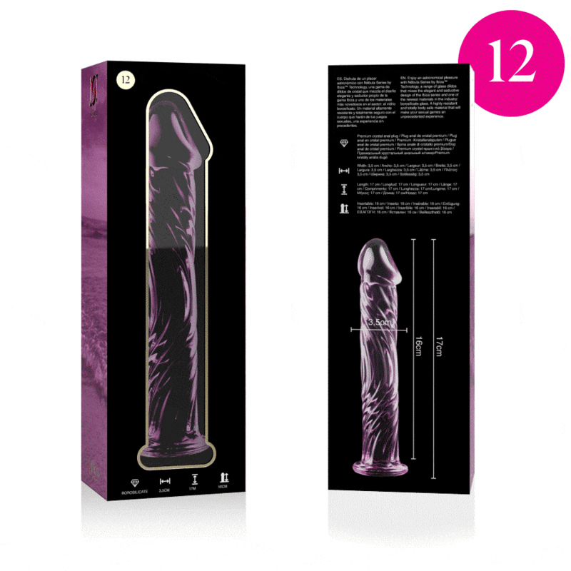 NEBULA SERIES BY IBIZA - Model 12 dildo i borosilikatglas rosa 17 cm