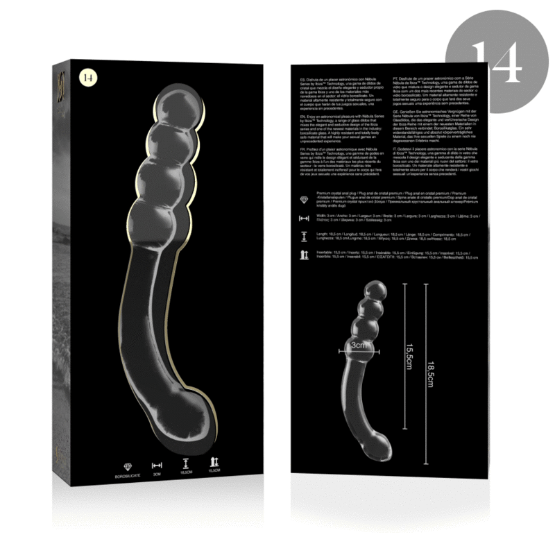 NEBULA SERIES BY IBIZA Model 14 dildo i klart borosilikatglas
