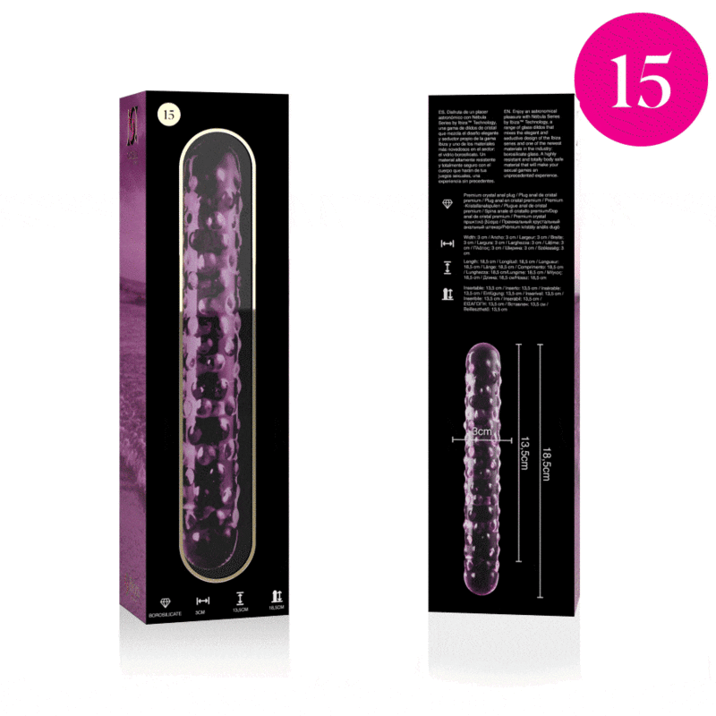 NEBULA SERIES BY IBIZA Model 15 dildo i borosilikatglas rosa