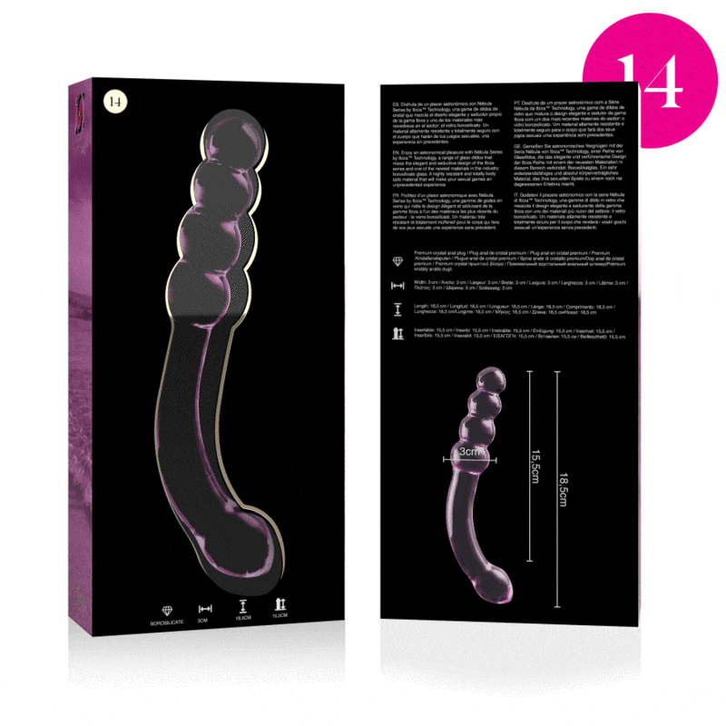 NEBULA SERIES BY IBIZA Model 14 dildo i rosa borosilikatglas