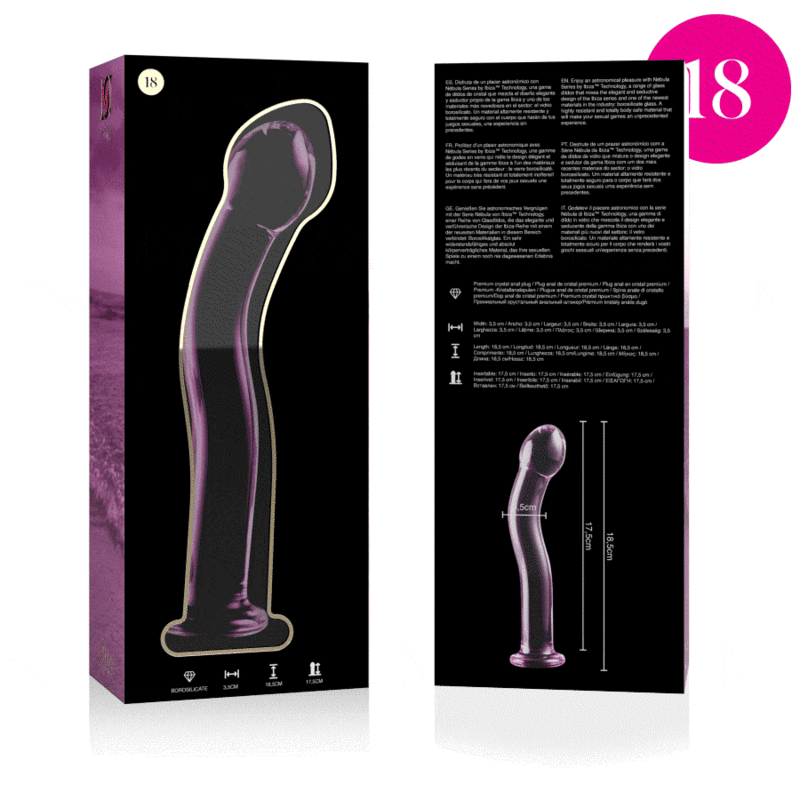 NEBULA SERIES BY IBIZA - Dildo i borosilikatglas rosa 18.5 cm