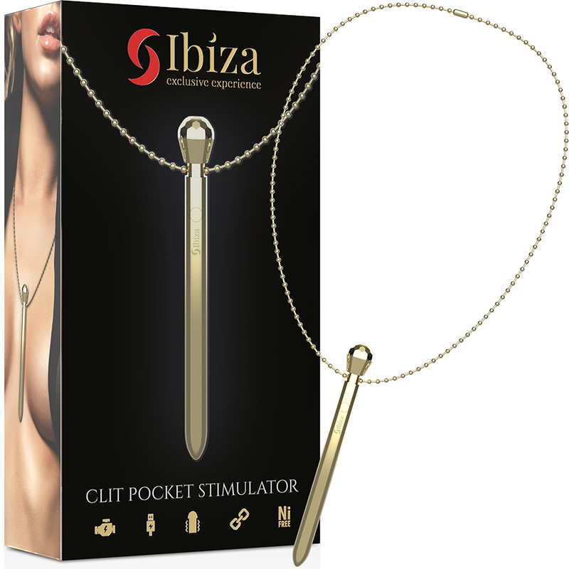 IBIZA klitorisstimulator med nacklänk och USB-laddning
