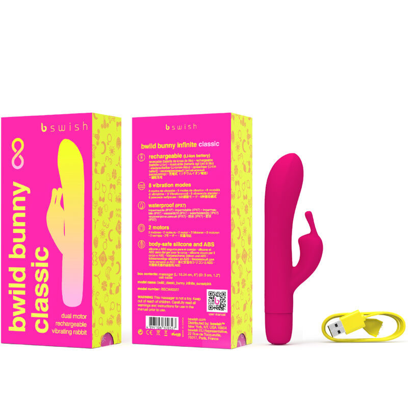 Bwild Bunny Infinite Classic vibrator i rosa silikon