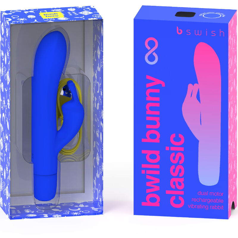 Bwild Bunny Infinite Classic vibrator i blå silikon