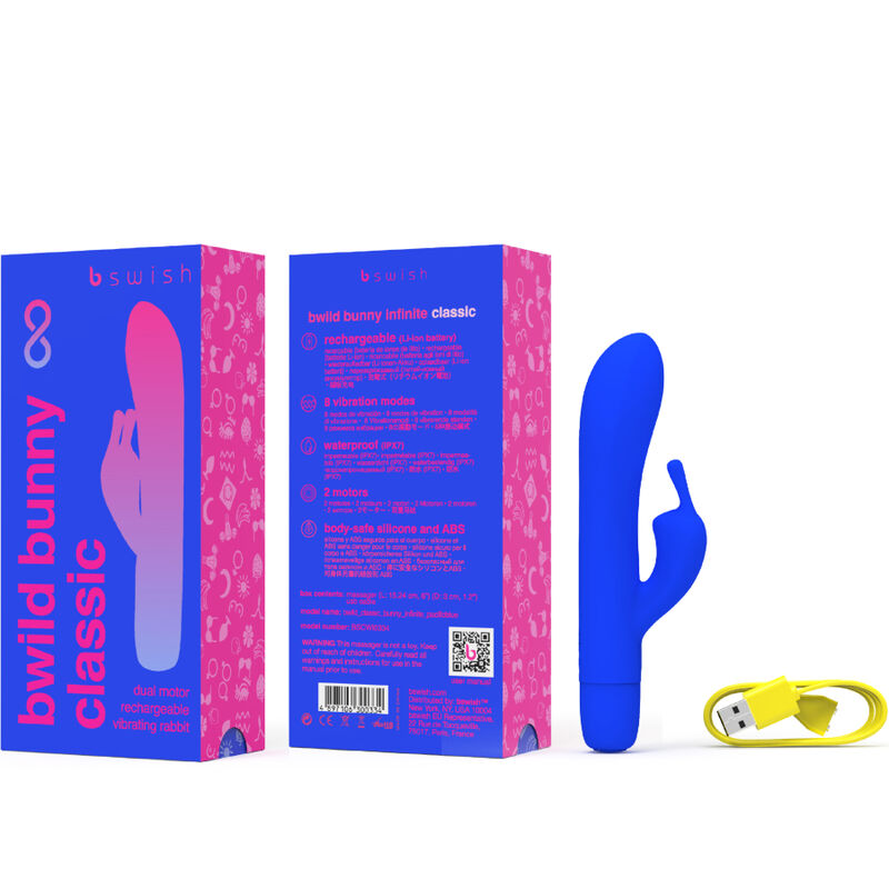 Bwild Bunny Infinite Classic vibrator i blå silikon