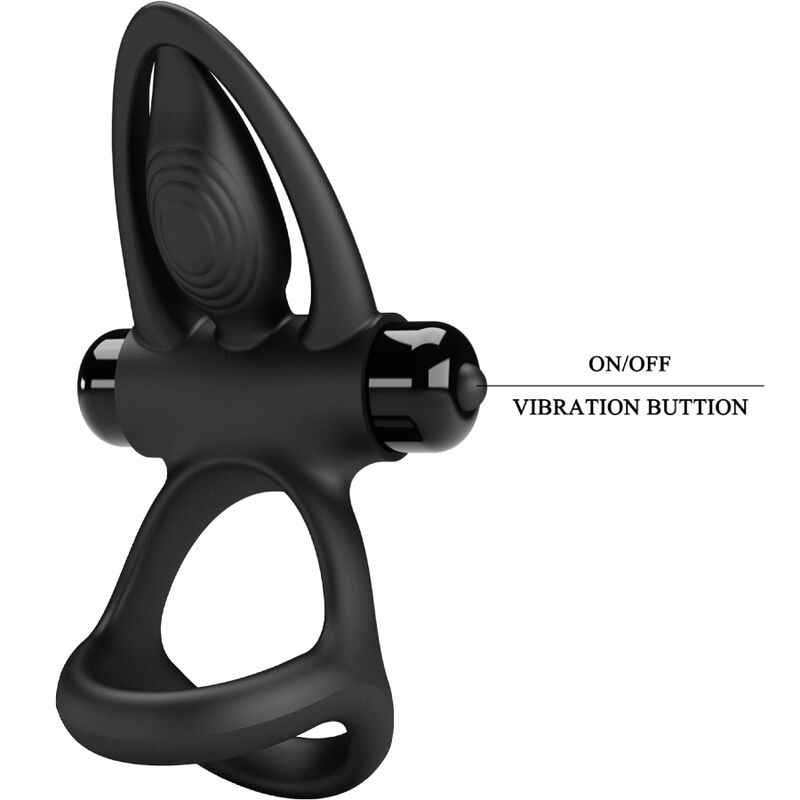 PRETTY LOVE - Vibrerande ring 10 vibrationer svart silikon