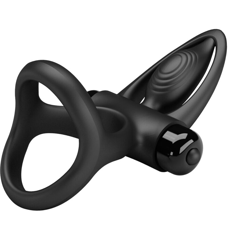 PRETTY LOVE - Vibrerande ring 10 vibrationer svart silikon