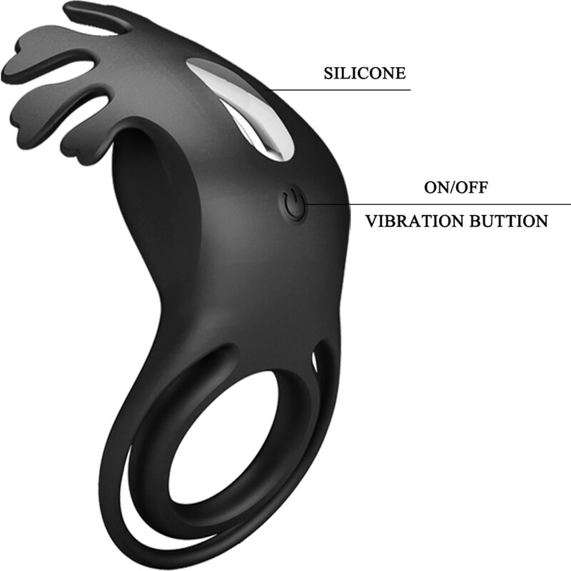 Pretty Love Ruben vibratorring i svart silikon